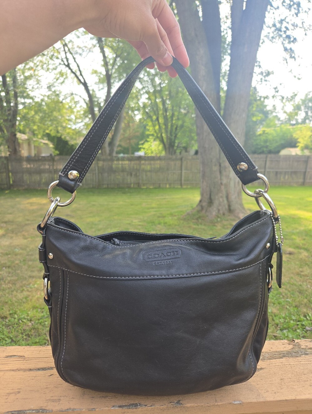 Coach Y2K Zoe Medium Black Leather #F14707